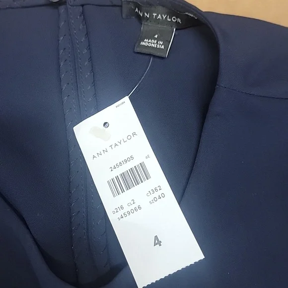 Ann Taylor Chiffon Bubble Sleeve Midi Casual Cocktail Blue Dress New With Tags! - Picture 3 of 5